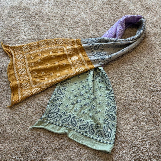 Vintage Kapital Accessory - KAPITAL Wool Pastel Bandana Cross HAPPY Scarf - Authentic Archive