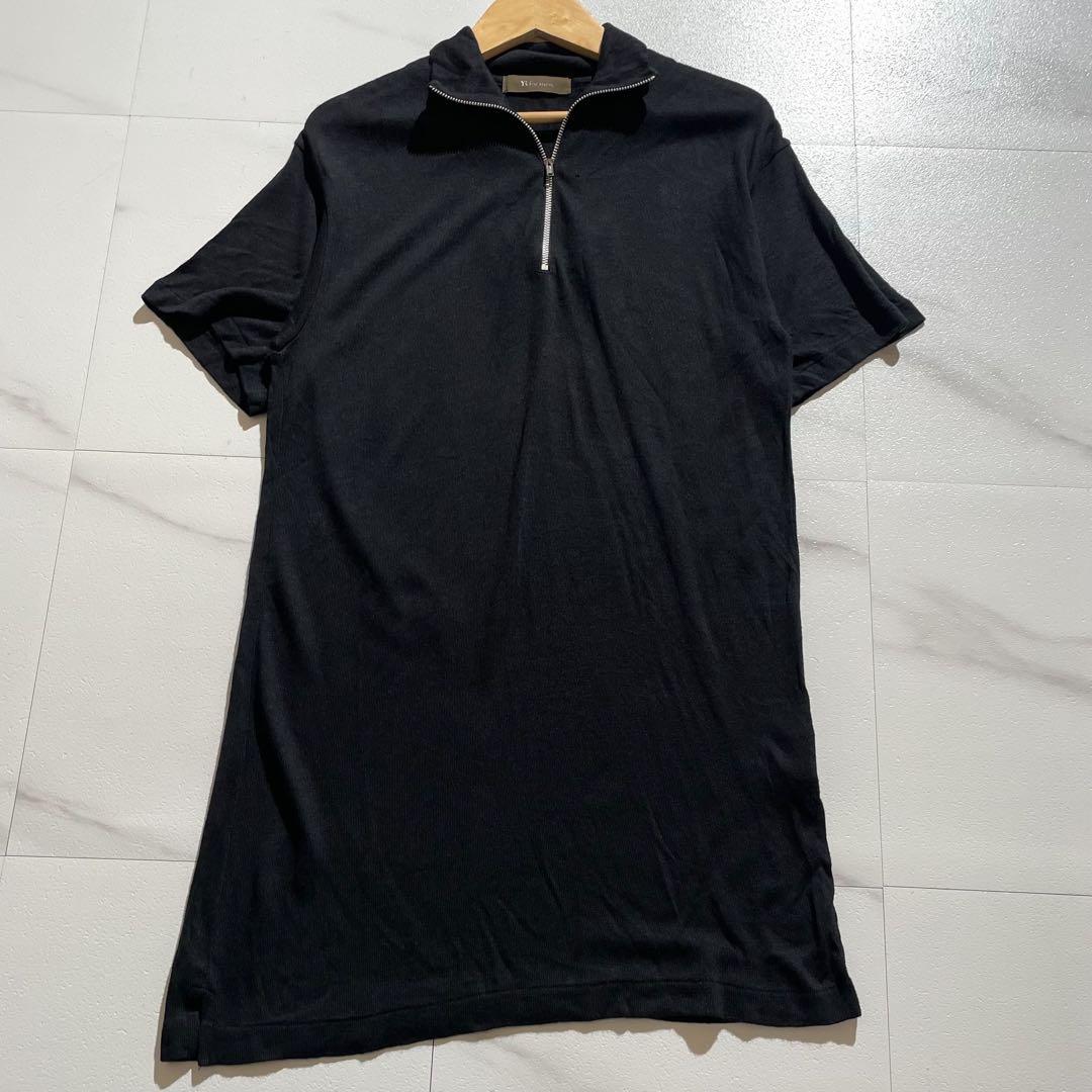 Vintage Yohji Yamamoto Tops - Y's for men Half Zip Short sleeve T-shirt Black Size S - Authentic Archive
