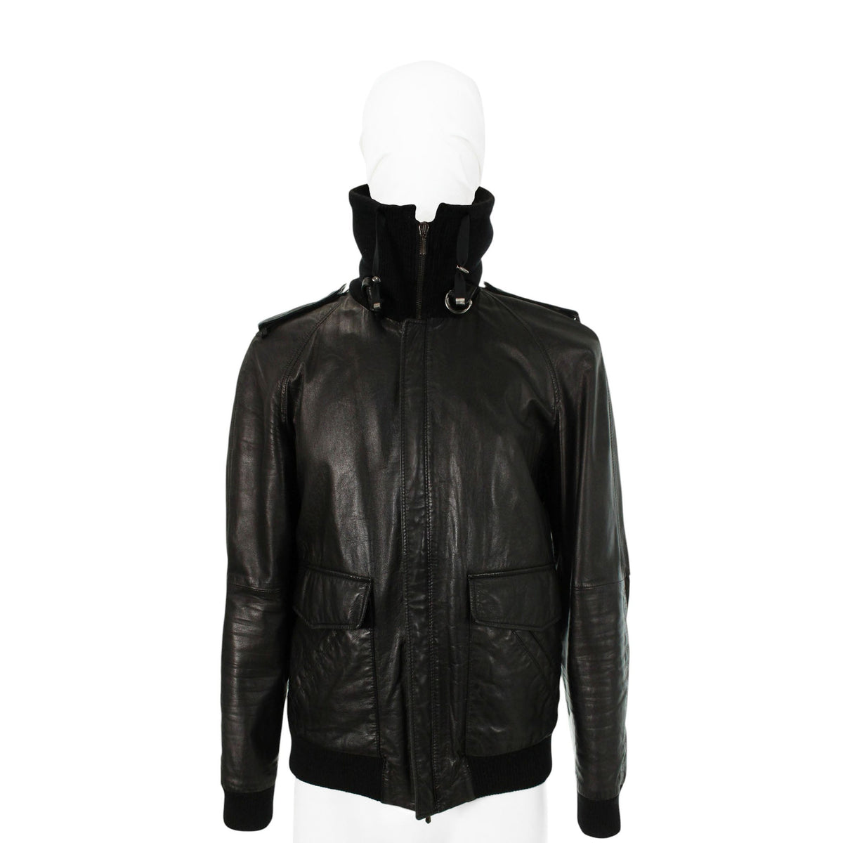JeanPaulGAULTIER Black Leather Jacket Size 48
