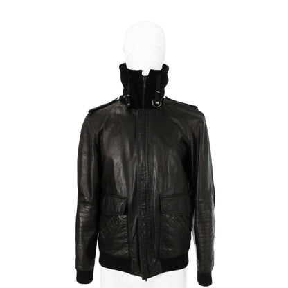 JeanPaulGAULTIER Black Leather Jacket Size 48