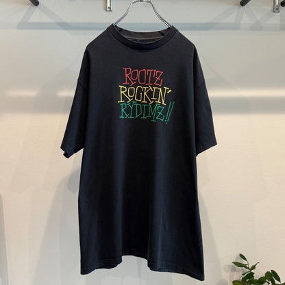 Vintage STUSSY Tops - old stussy 00’s ROOTZ ROCKIN RYDIMZ T-shirt Black Size L - Authentic Archive