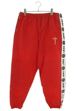 Vintage Saint Michael Bottoms - SAINT MICHAEL Track Pants Nylon Red Size XL - Authentic Archive