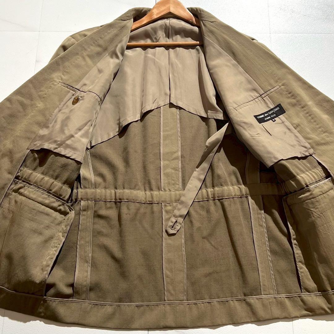 Vintage Comme des Garcons Outwear - COMME des GARÇONS HOMME PLUS 80s Double Breasted Jacket Beige Size L - Authentic Archive
