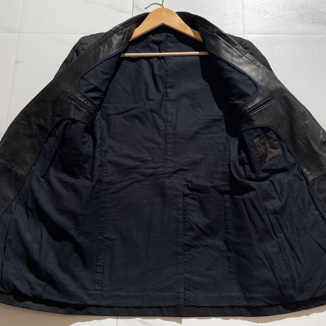 Vintage Yohji Yamamoto Outwear - Y's for men Leather Jacket Cotton Black Size M - Authentic Archive