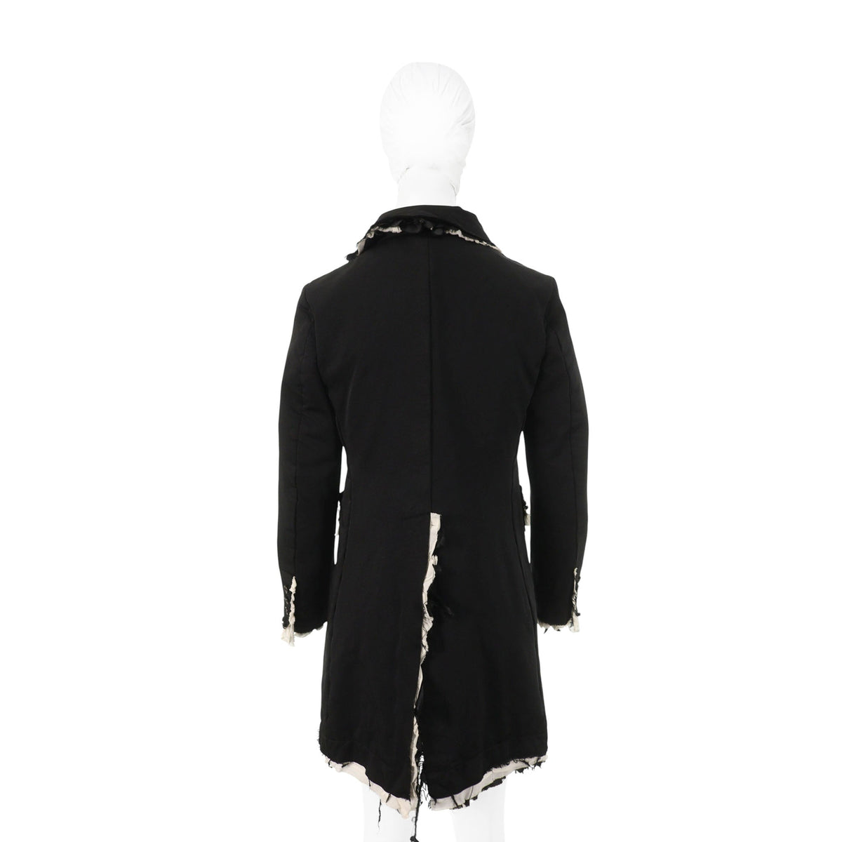 COMME des GARCONS 2018 FW Polyester Coat Black White Size XS