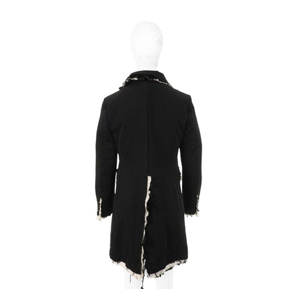 COMME des GARCONS 2018 FW Polyester Coat Black White Size XS