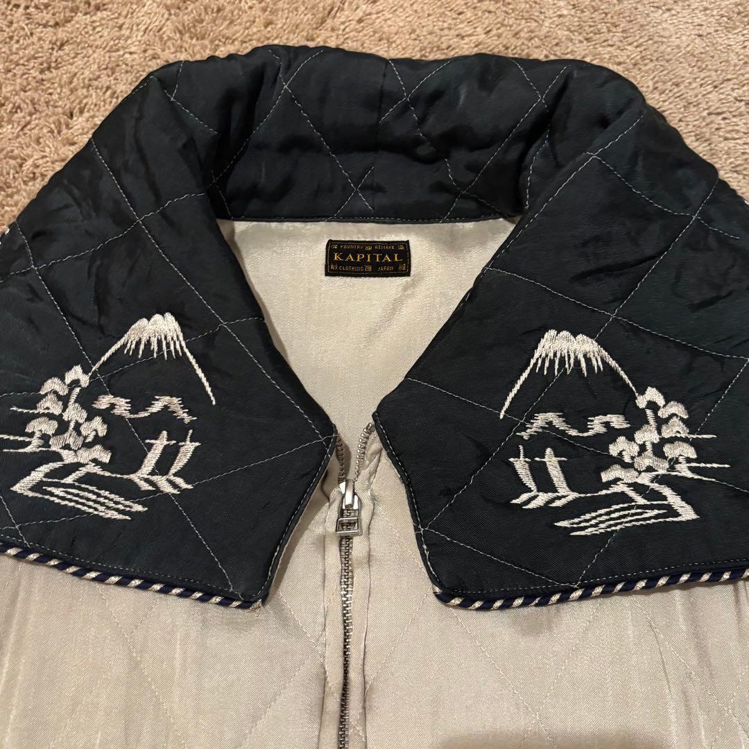Vintage Kapital Outwear - KAPITAL Souvenir Raglan Jacket Rayon Silver Black Size 2 - Authentic Archive