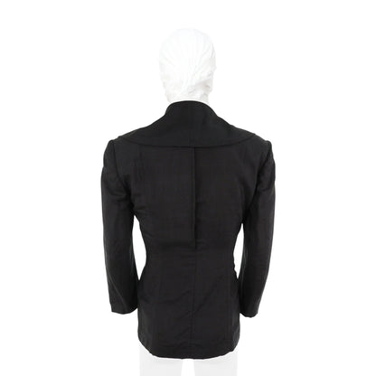 COMME des GARCONS 1980s Black Silk Jacket Size M