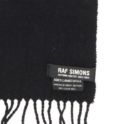 RAF SIMONS 03AW Black Wool Scarf