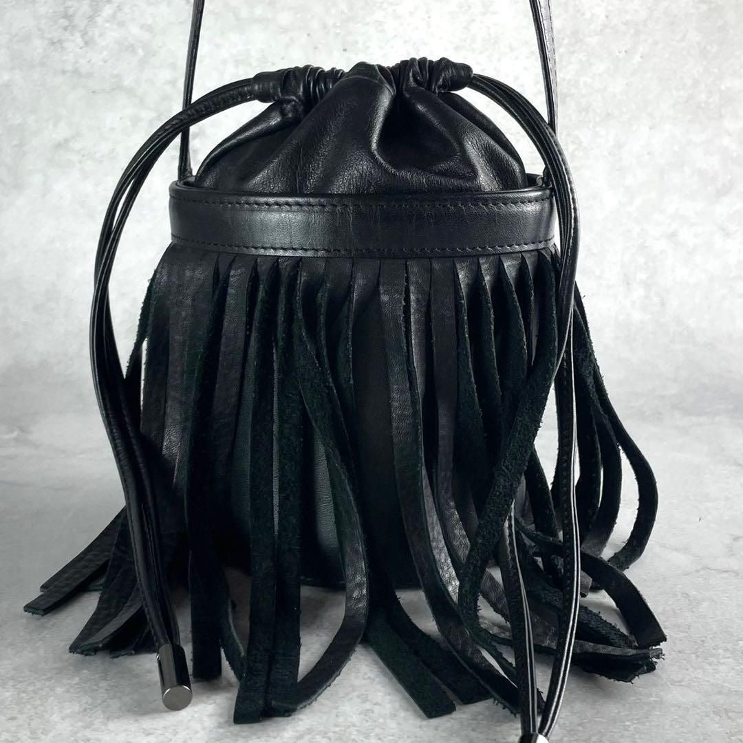 Yohji Yamamoto - Yohji Yamamoto +NOIR 20SS Fringe Shoulder Bag Leather Black