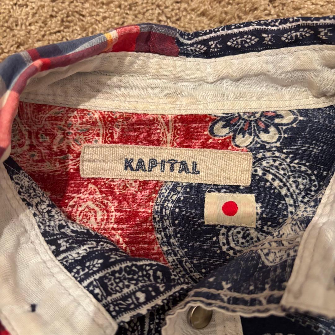 Vintage Kapital Tops - KAPITAL 06AW Bandana Patchwork Western Shirt Blue Size XS - Authentic Archive
