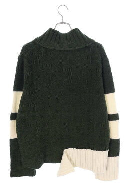 Vintage Sacai Tops - Sacai 20AW Wool Knit Pullover Green White Size 2 - Authentic Archive