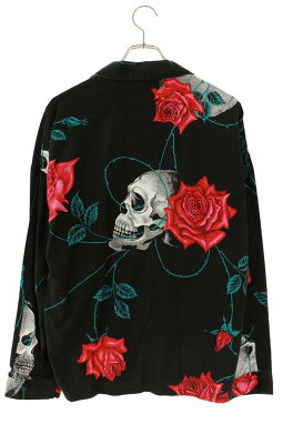 Vintage Saint Michael Tops - SAINT MICHAEL x WILDSIDE YOHJI YAMAMOTO Skull and Rose Print Shirt S - Authentic Archive