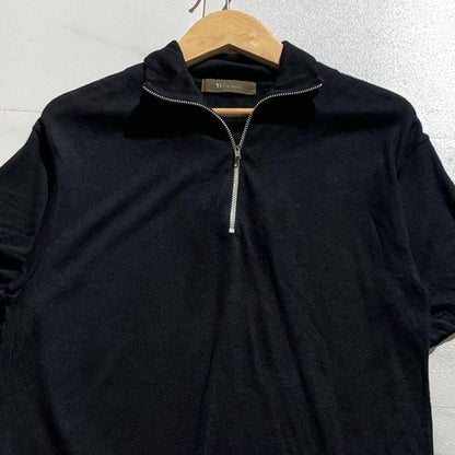 Vintage Yohji Yamamoto Tops - Y's for men Half Zip Short sleeve T-shirt Black Size S - Authentic Archive