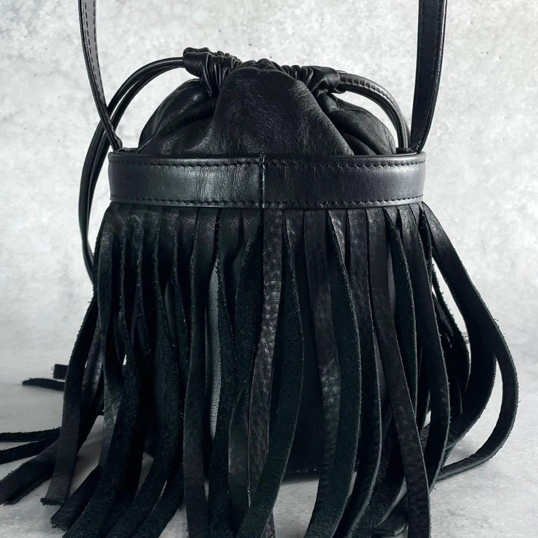 Yohji Yamamoto - Yohji Yamamoto +NOIR 20SS Fringe Shoulder Bag Leather Black