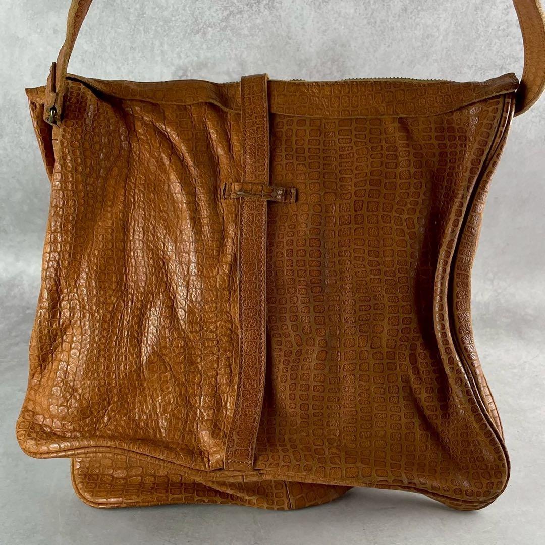 Vintage Maison MIHARA YASUHIRO Accessory - Miharayasuhiro Crocodile Leather Shoulder Bag Brown - Authentic Archive