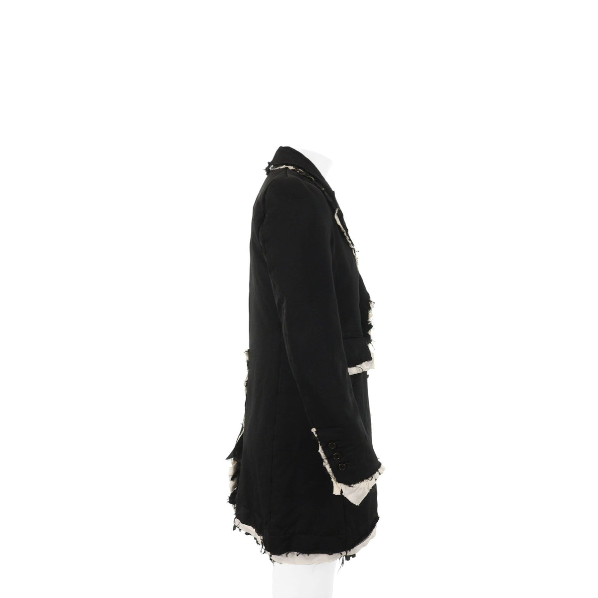 COMME des GARCONS 2018 FW Polyester Coat Black White Size XS