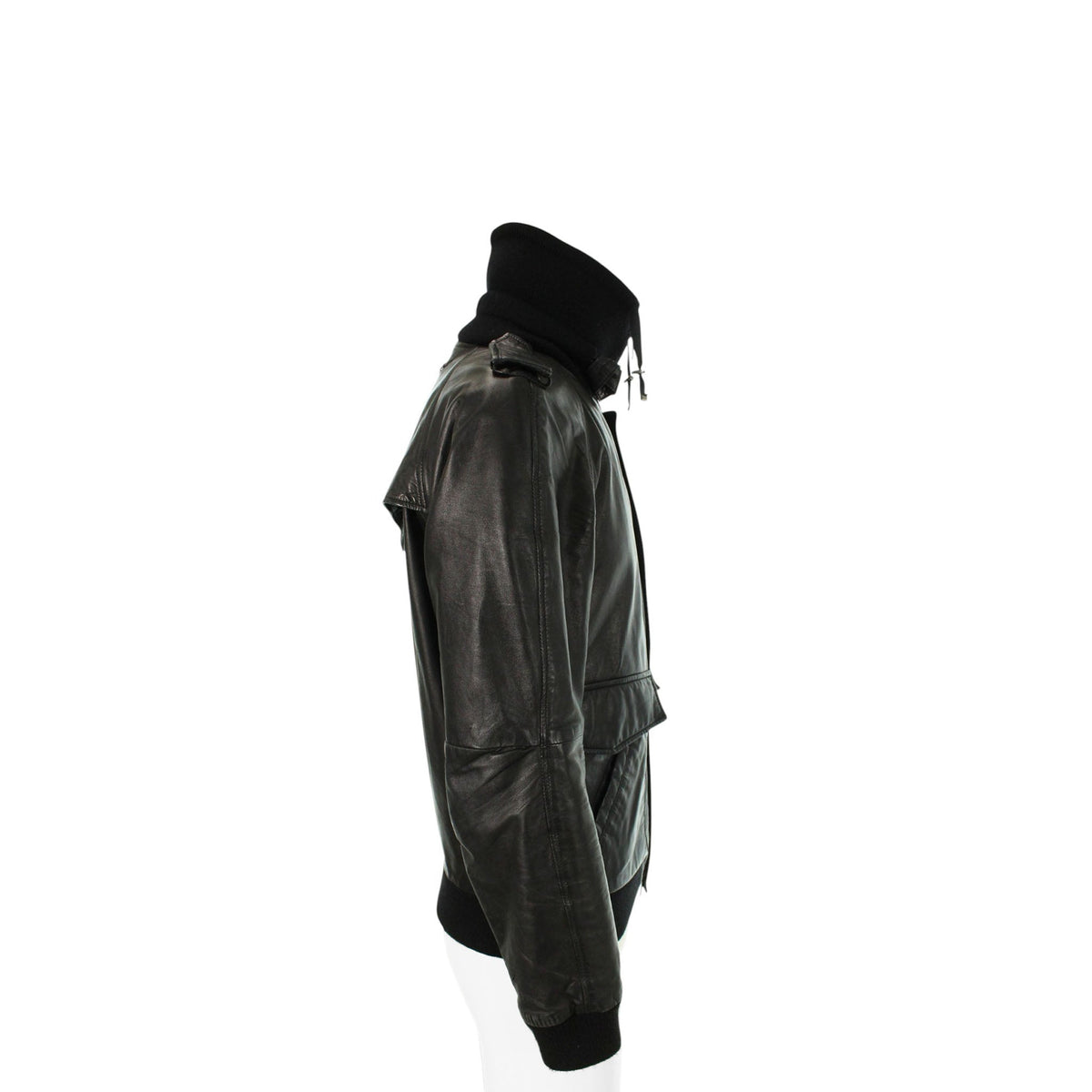 JeanPaulGAULTIER Black Leather Jacket Size 48