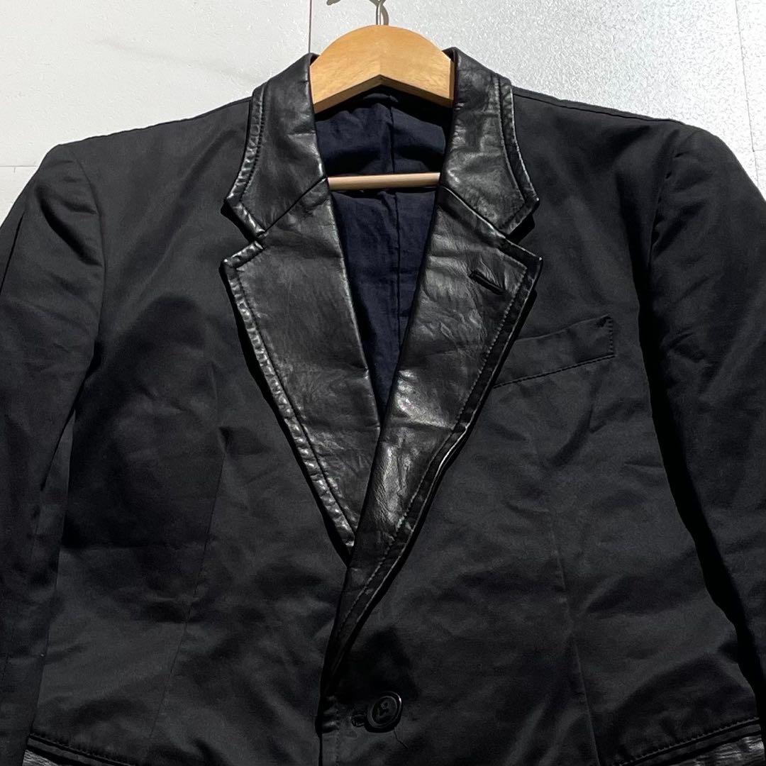 Vintage Yohji Yamamoto Outwear - Y's for men Leather Jacket Cotton Black Size M - Authentic Archive