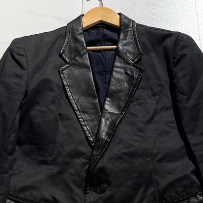 Vintage Yohji Yamamoto Outwear - Y's for men Leather Jacket Cotton Black Size M - Authentic Archive