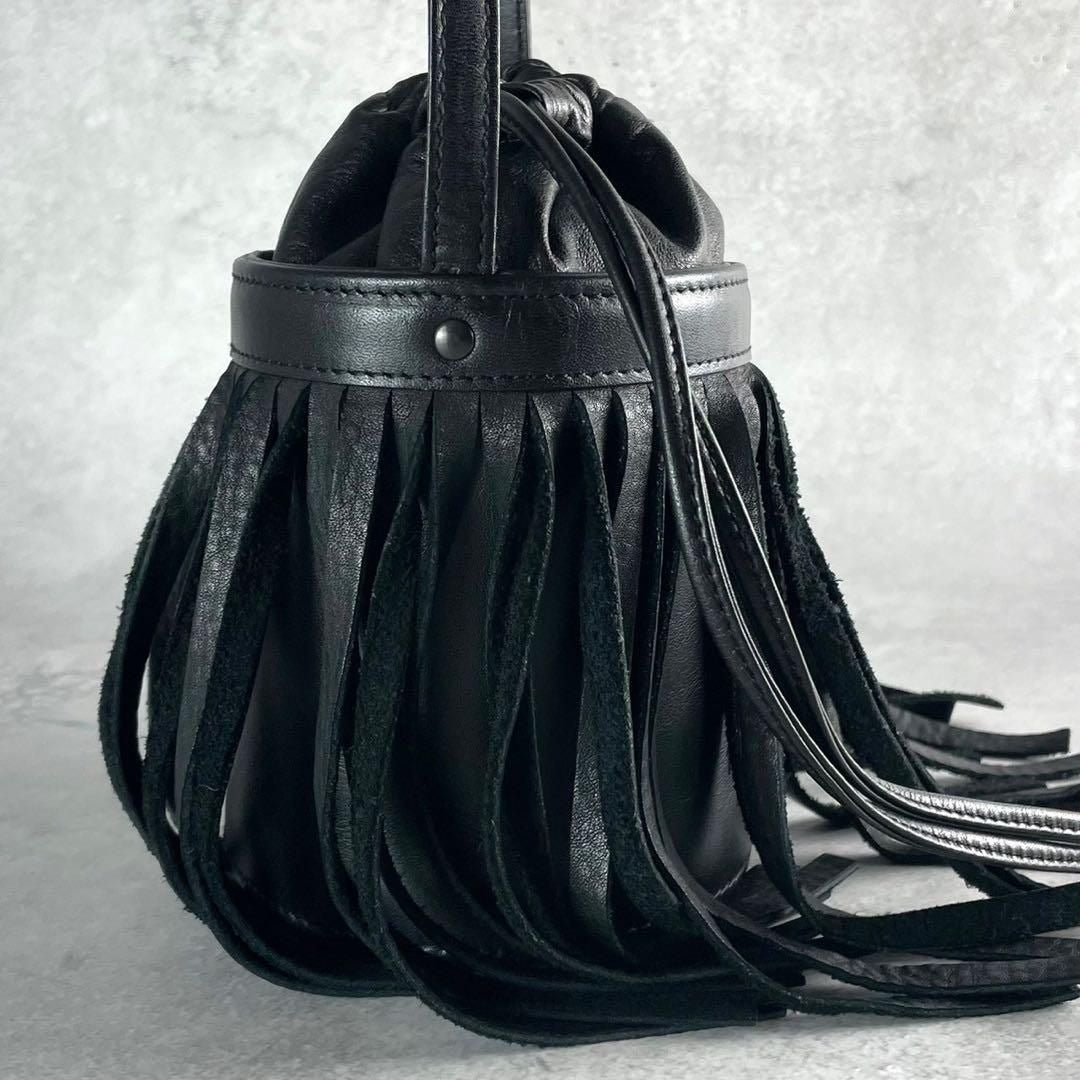 Yohji Yamamoto - Yohji Yamamoto +NOIR 20SS Fringe Shoulder Bag Leather Black