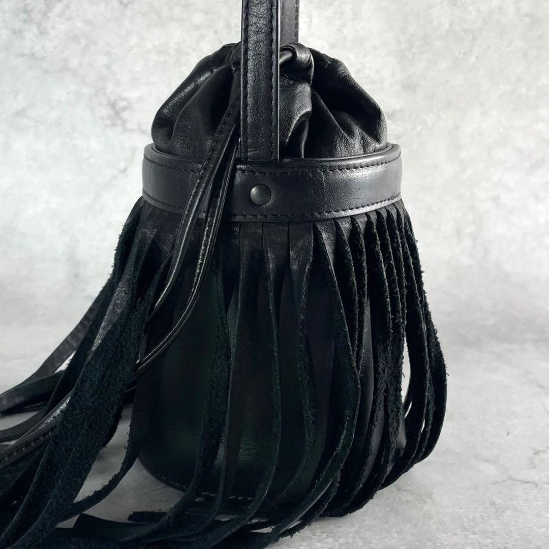 Yohji Yamamoto - Yohji Yamamoto +NOIR 20SS Fringe Shoulder Bag Leather Black