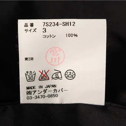 UNDERCOVER 2007 S/S Cotton Long Sleeve Shirt Black Size 3
