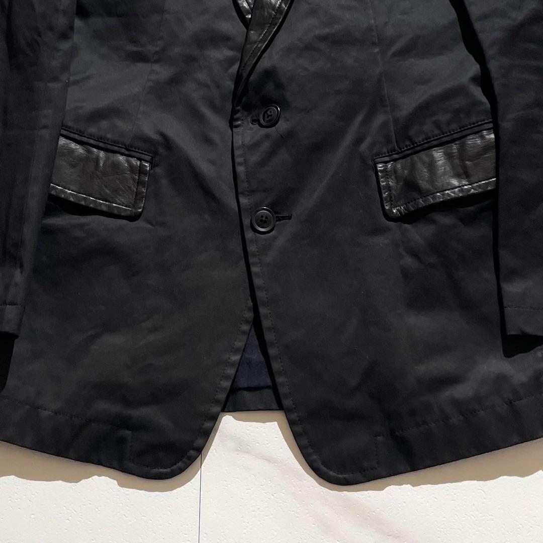 Vintage Yohji Yamamoto Outwear - Y's for men Leather Jacket Cotton Black Size M - Authentic Archive