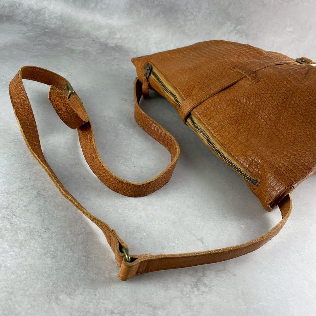 Vintage Maison MIHARA YASUHIRO Accessory - Miharayasuhiro Crocodile Leather Shoulder Bag Brown - Authentic Archive