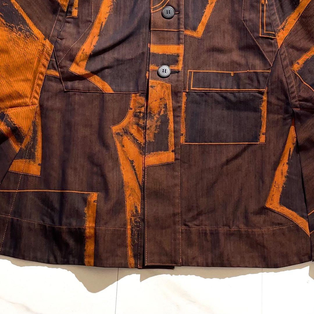 Vintage Issey Miyake Outwear - ISSEY MIYAKE MEN 20AW Denim Long Coat Orange Brown Size L - Authentic Archive