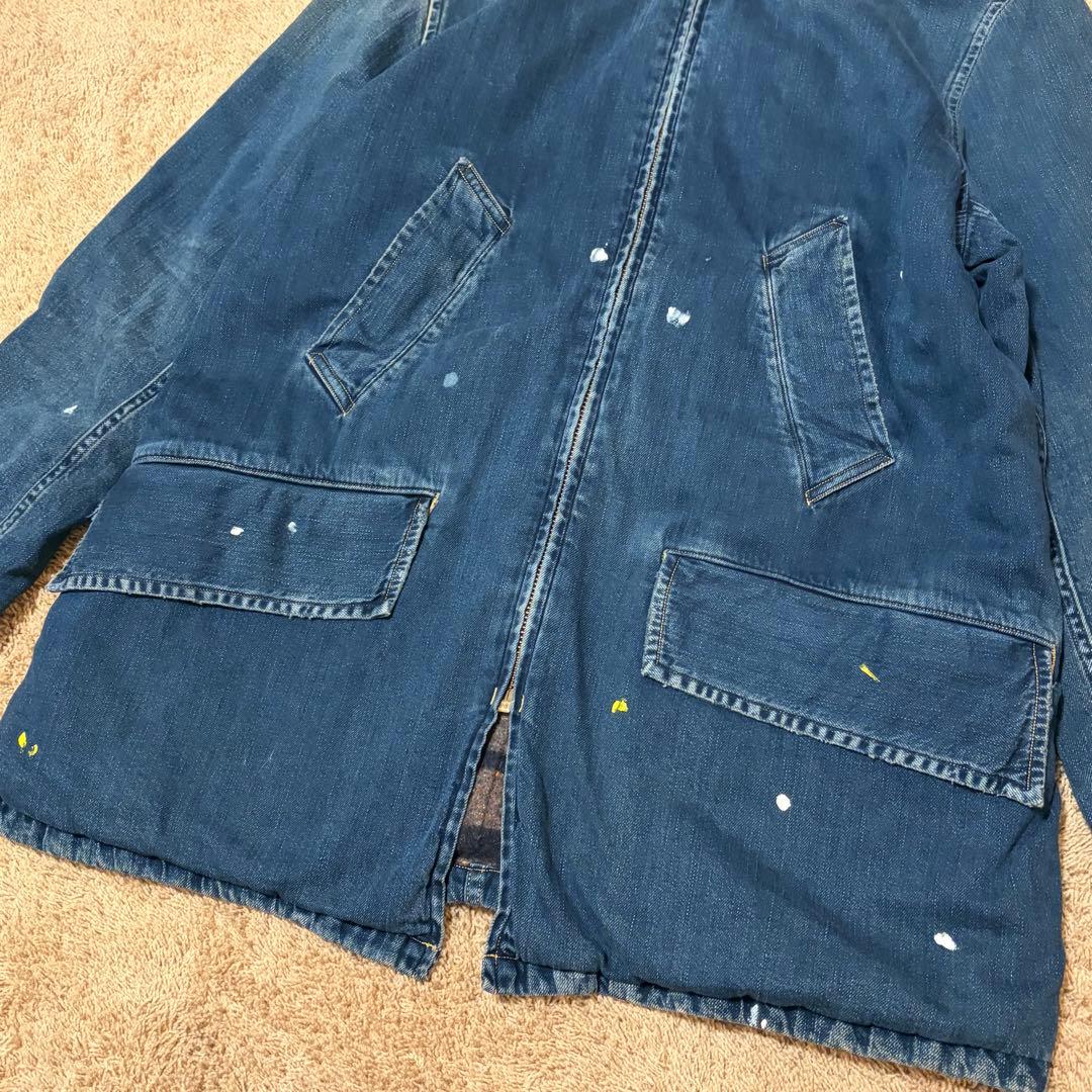 Vintage Kapital Outwear - KAPITAL Lumber Girl Paint Denim Coat Indigo Size M - Authentic Archive