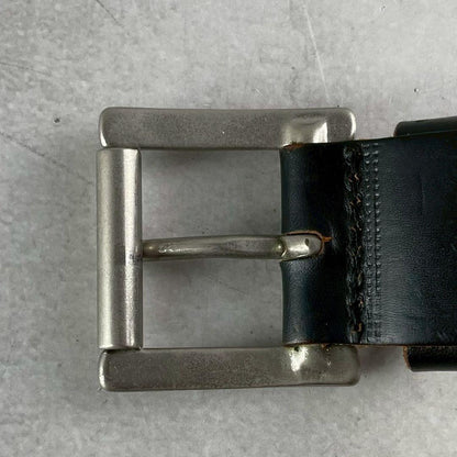 Vintage Yohji Yamamoto Accessory - Yohji Yamamoto POUR HOMME Leather Belt Black - Authentic Archive