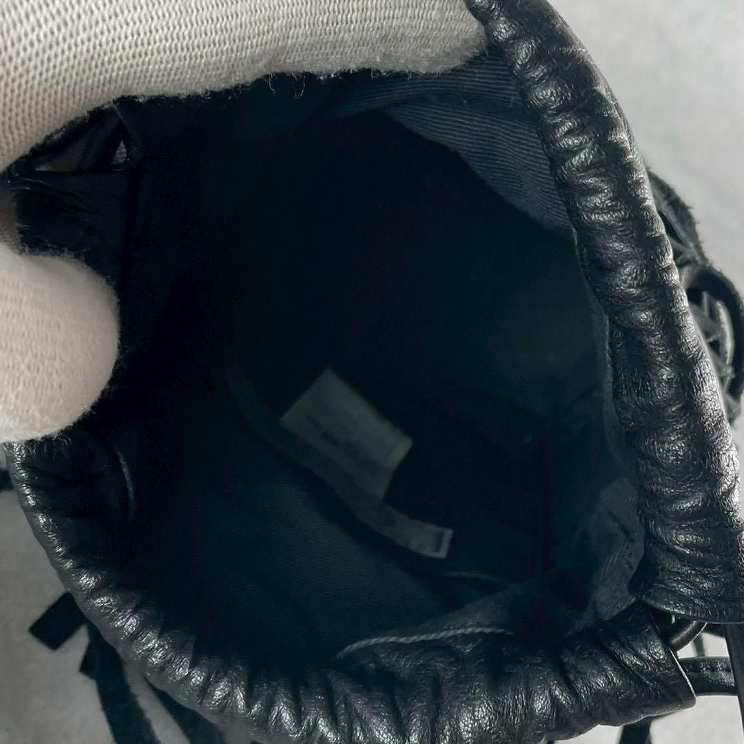 Vintage Yohji Yamamoto Accessory - Yohji Yamamoto +NOIR 20SS Fringe Shoulder Bag Leather Black - Authentic Archive