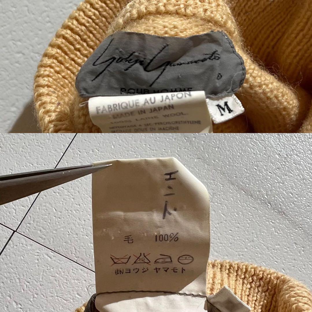 Vintage Yohji Yamamoto Tops - Yohji Yamamoto POUR HOMME 80s Long Sleeve Knit Yellow Size L - Authentic Archive