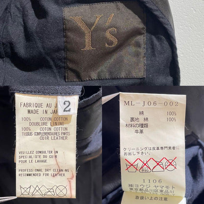 Vintage Yohji Yamamoto Outwear - Y's for men Leather Jacket Cotton Black Size M - Authentic Archive