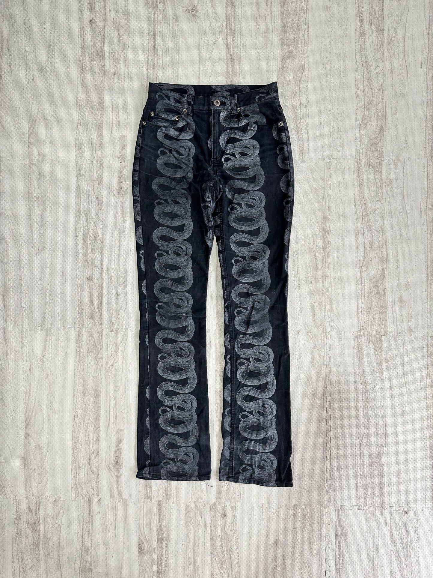 Hysteric Glamour - Hysteric Glamour Snake Loop skinny denim pants black size 28