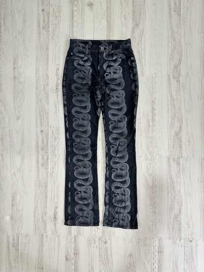 Vintage Hysteric Glamour Bottoms - Hysteric Glamour Snake Loop skinny denim pants black size 28 - Authentic Archive