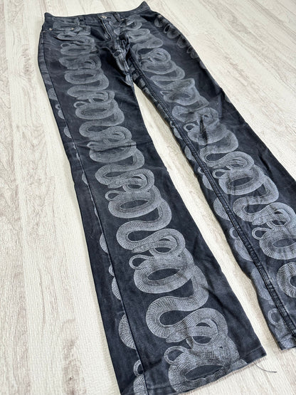 Vintage Hysteric Glamour Bottoms - Hysteric Glamour Snake Loop skinny denim pants black size 28 - Authentic Archive