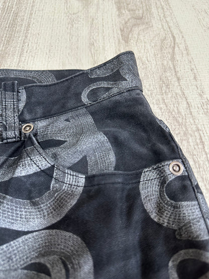 Vintage Hysteric Glamour Bottoms - Hysteric Glamour Snake Loop skinny denim pants black size 28 - Authentic Archive