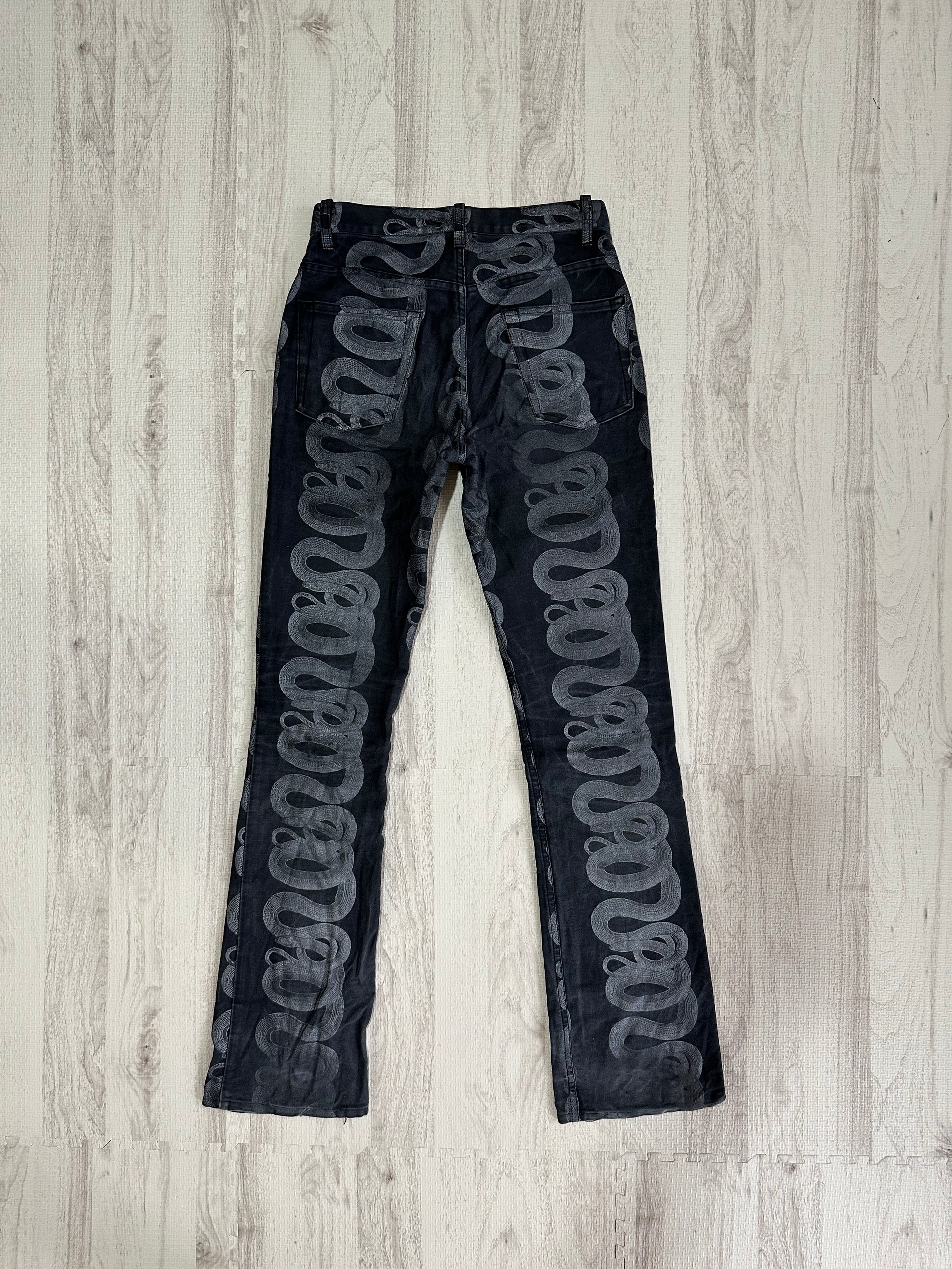 Hysteric Glamour - Hysteric Glamour Snake Loop skinny denim pants black size 28