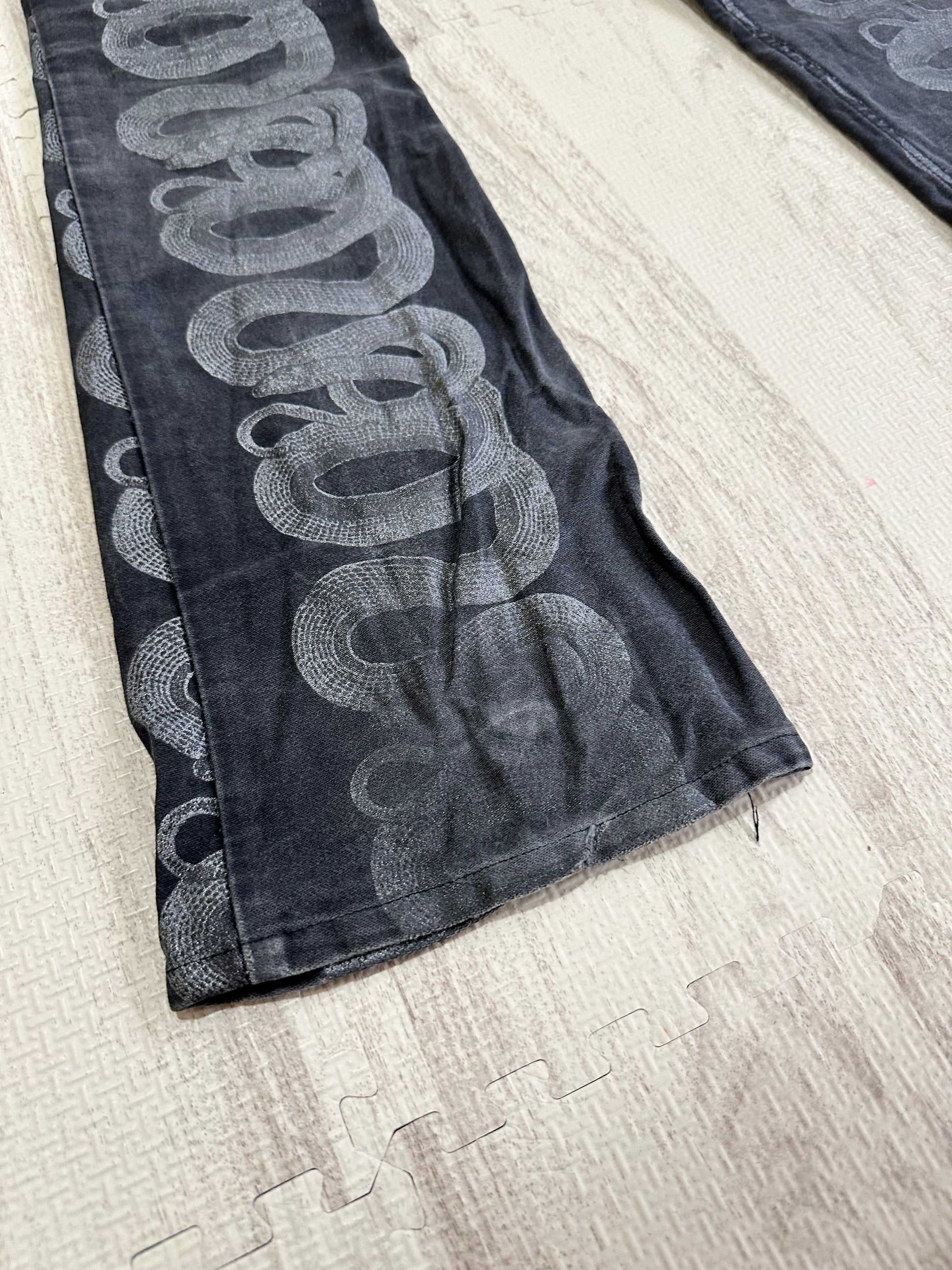 Hysteric Glamour - Hysteric Glamour Snake Loop skinny denim pants black size 28