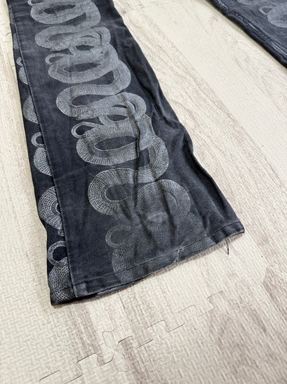 Vintage Hysteric Glamour Bottoms - Hysteric Glamour Snake Loop skinny denim pants black size 28 - Authentic Archive