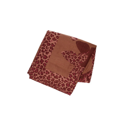 HANAE MORI Wool Silk Scarf Brown