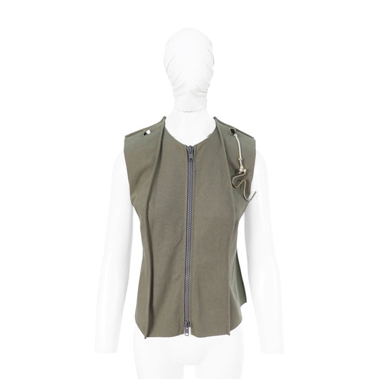 Maison Martin Margiela 1998 S/S Cotton Vest Khaki Size 40