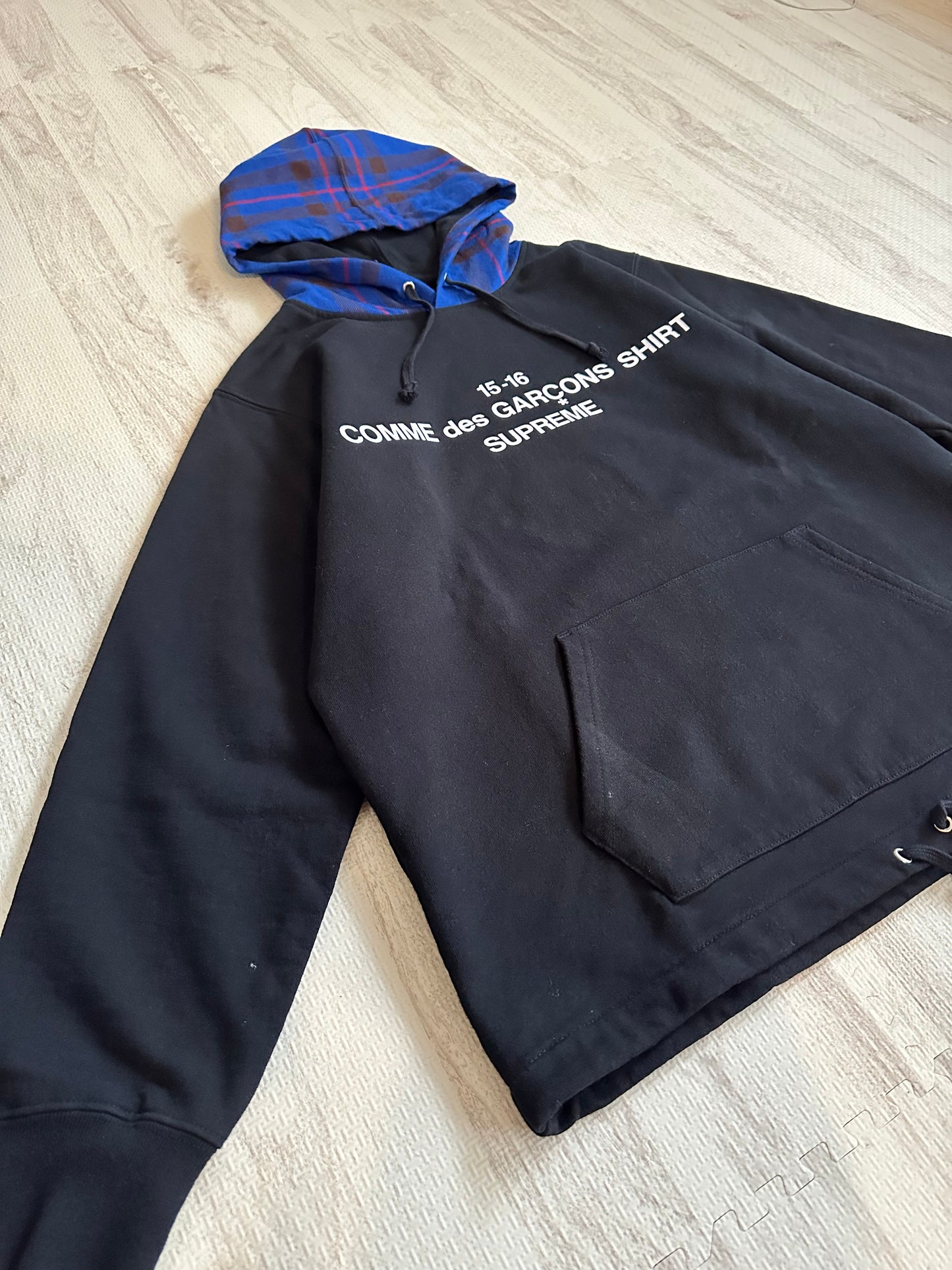 Supreme x COMME des GARCONS 15AW Logo Print Hoodie Black M