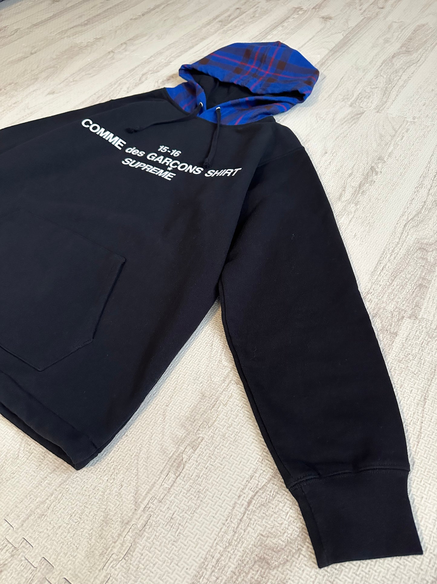 Supreme x COMME des GARCONS 15AW Logo Print Hoodie Black M