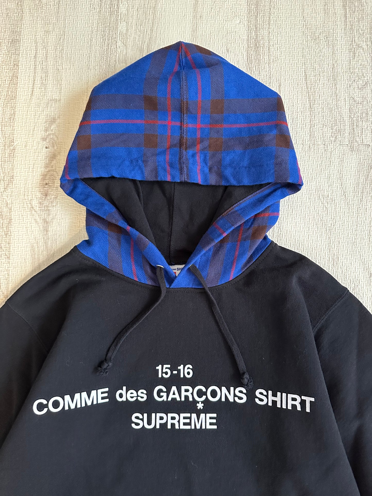 Supreme x COMME des GARCONS 15AW Logo Print Hoodie Black M