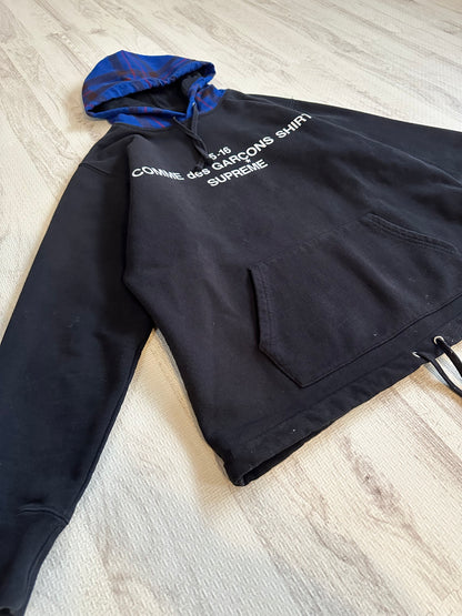 Vintage Supreme Tops - Supreme x COMME des GARCONS 15AW Logo Print Hoodie Black S - Authentic Archive