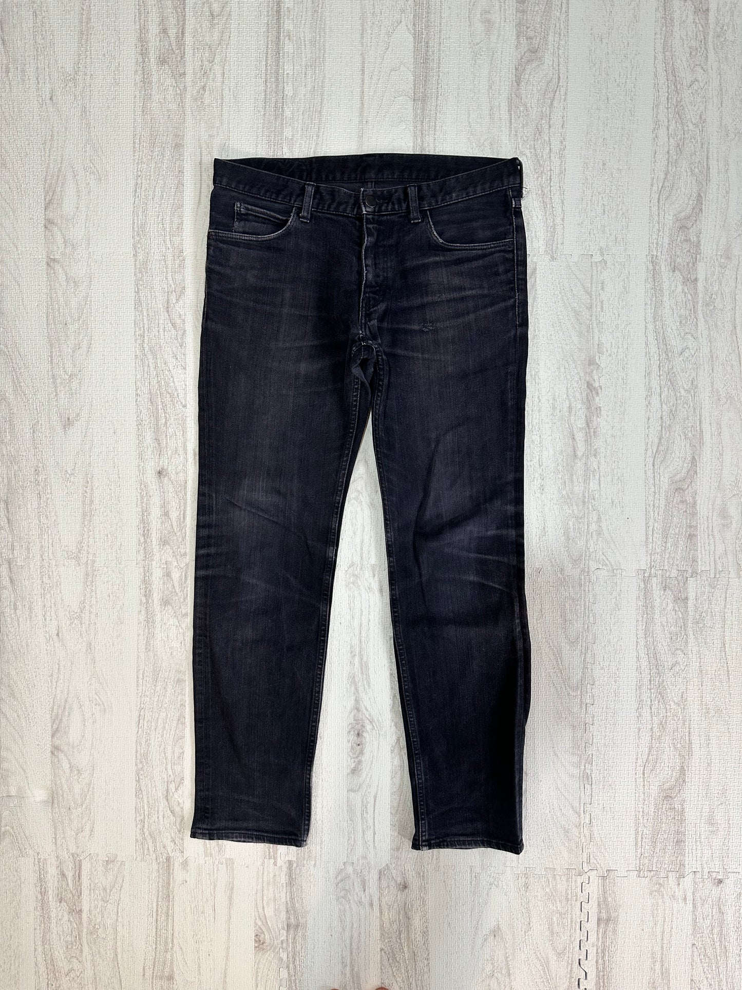 NUMBER (N)INE 05AW Crying Hearts Stretch Denim Pants Black