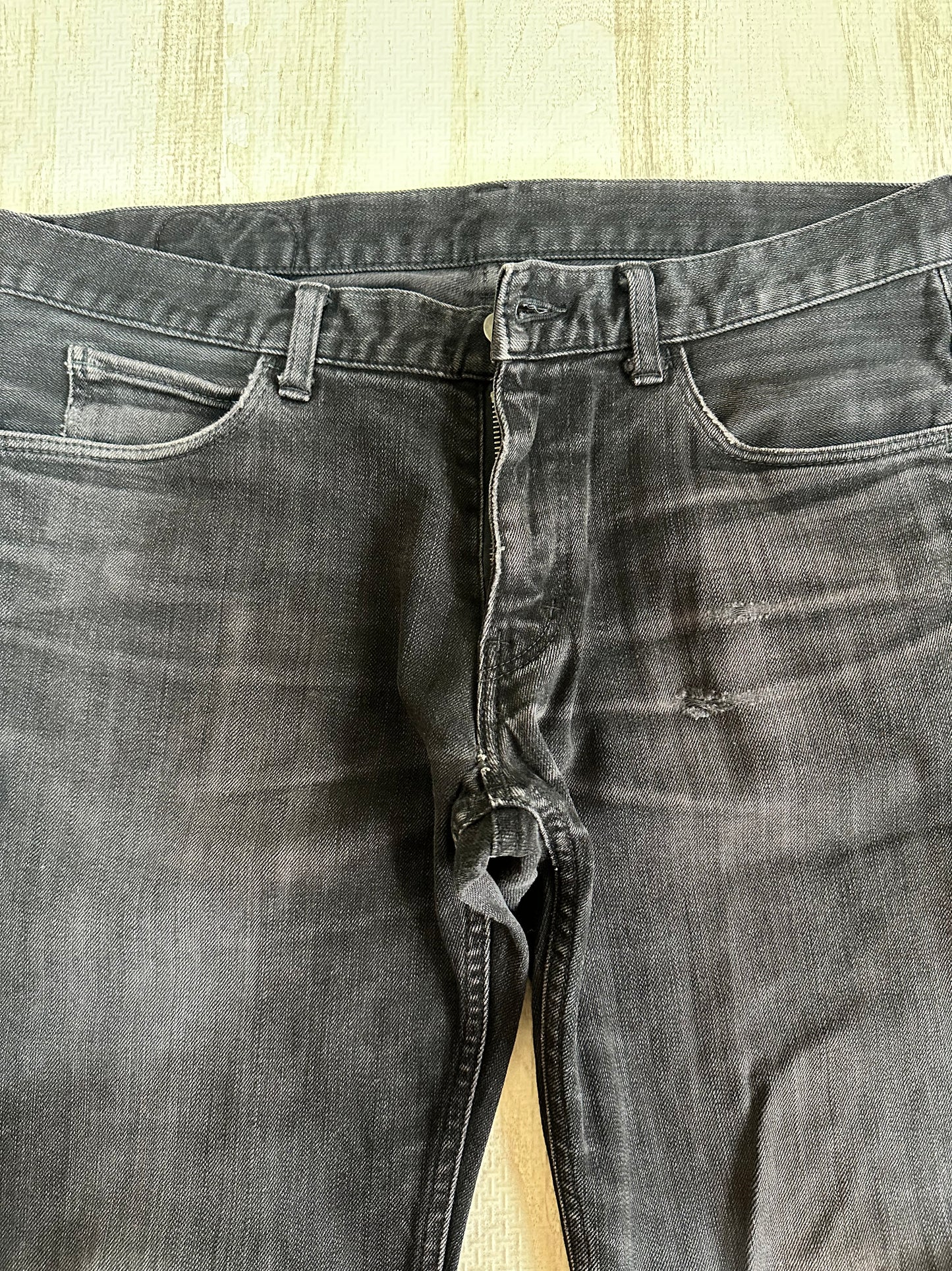 NUMBER (N)INE 05AW Crying Hearts Stretch Denim Pants Black